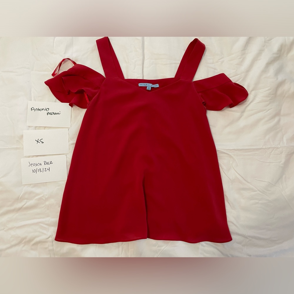 Size XS Antonio Melani cold shoulder red blouse
